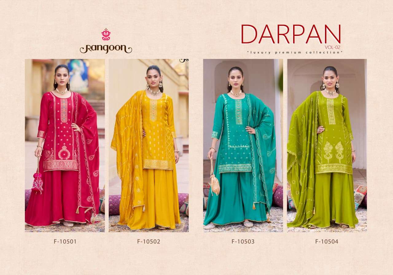 RANGOON DARPAN VOL 2 RUSSIAN JACQUARD KHATLI WORK SUIT CATALOGUE FESTIVAL CLOTHING GUJARAT
